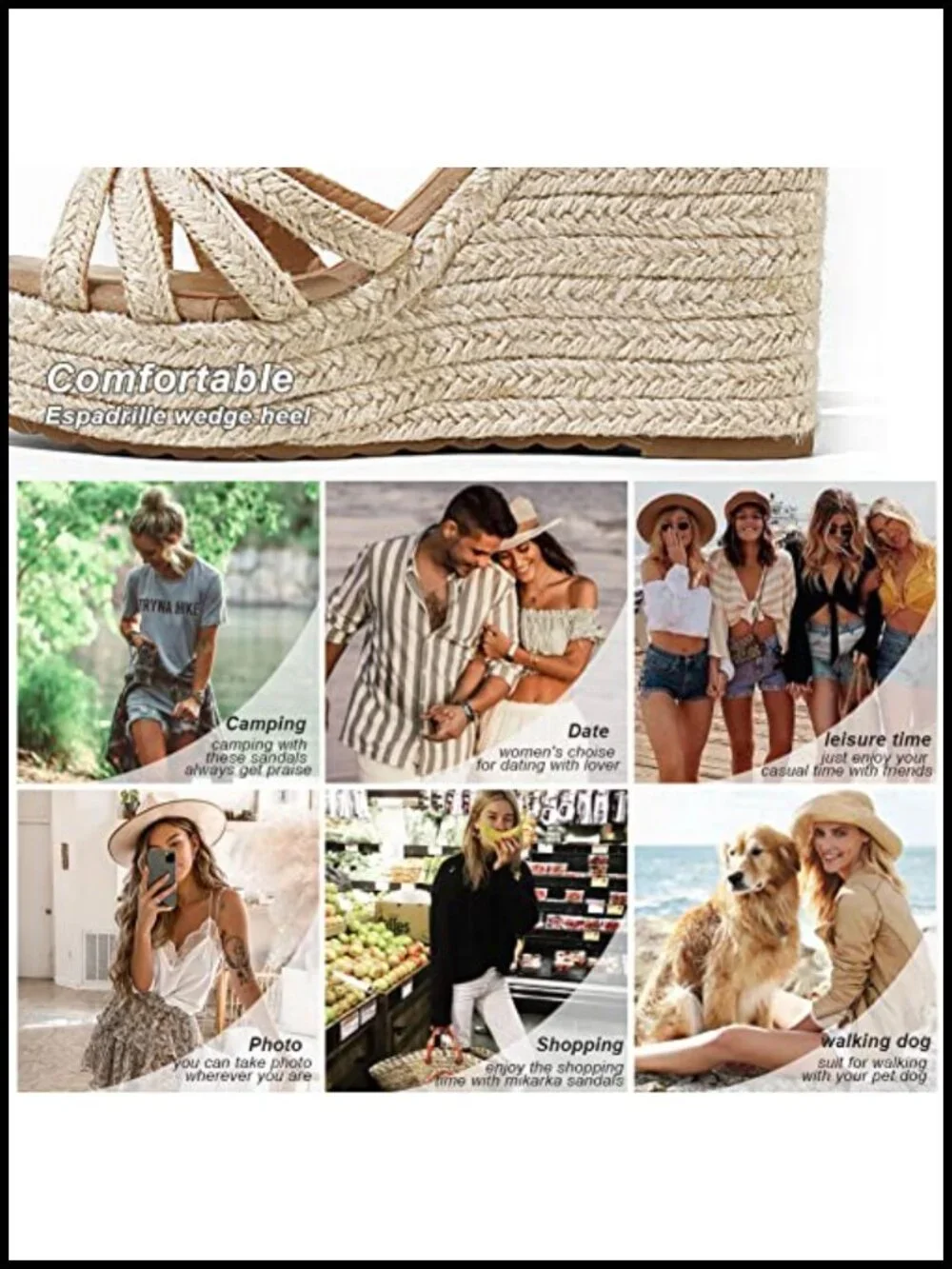 Buckle Ankle Strap Wedge Platform Sandals Espadrilles